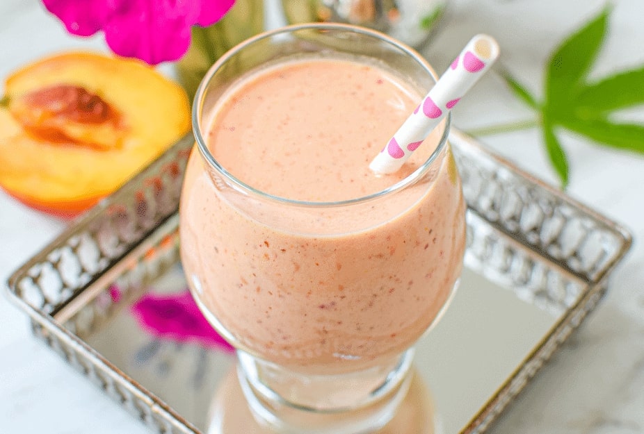 Raspberry Peach Cannabis Smoothie